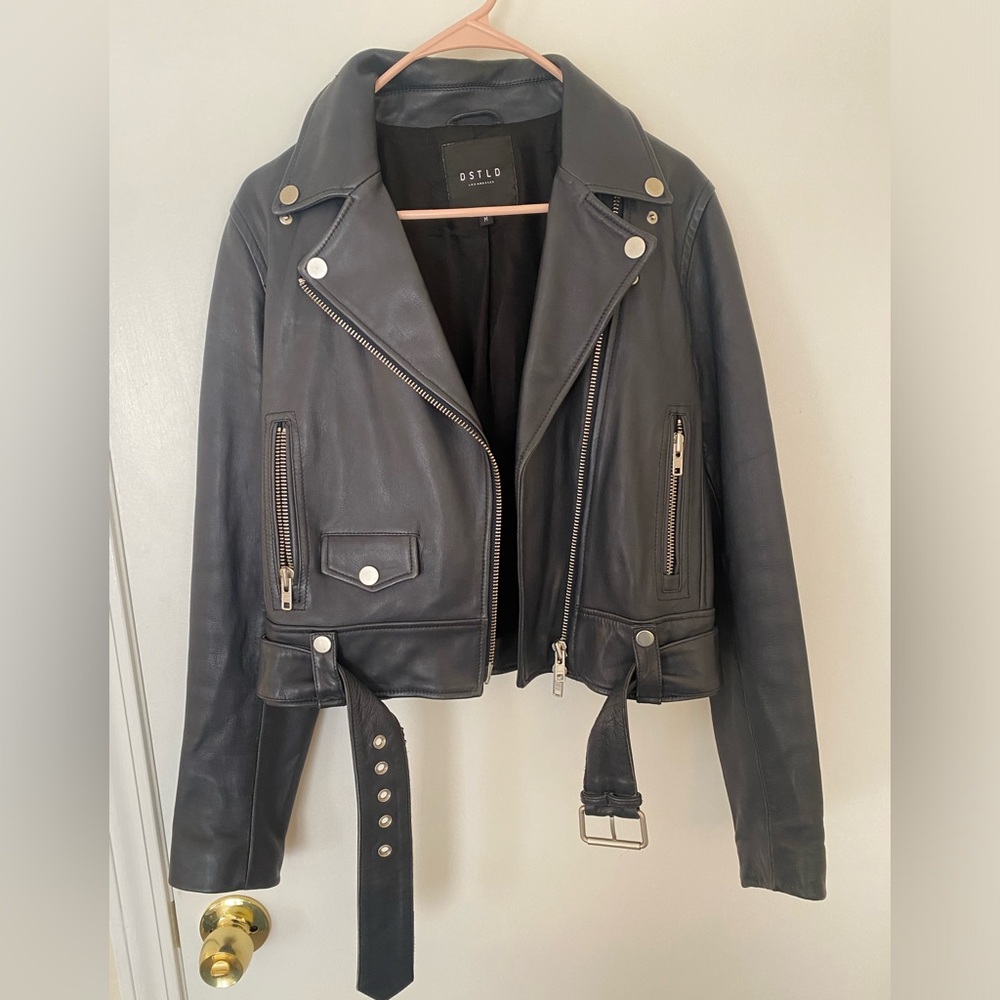 Medium DSTLD Dark Navy Leather Jacket